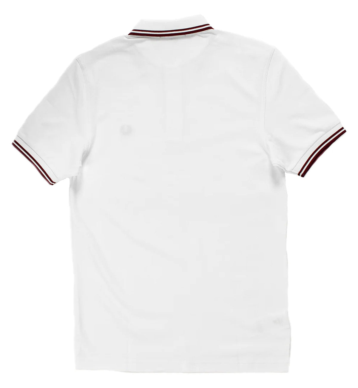 Fred Perry Maroon Double Stripe White Polo Shirt