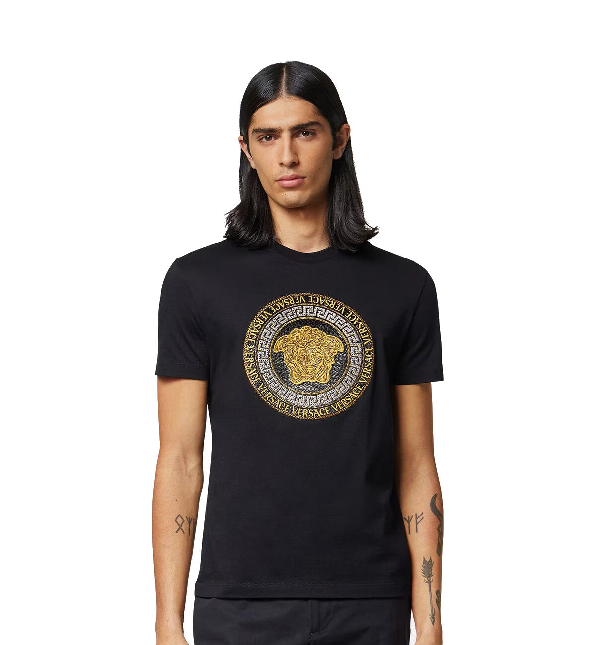Versace Crystal Round Medusa (Black)