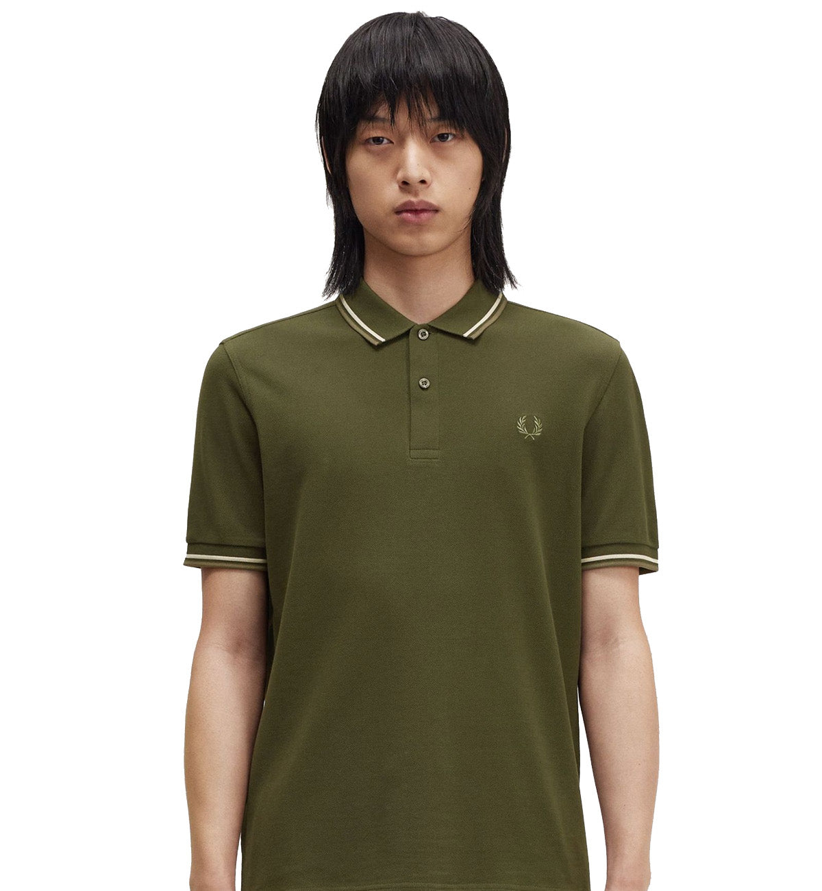 Fred Perry Hunting Stripe Polo Green Shirt