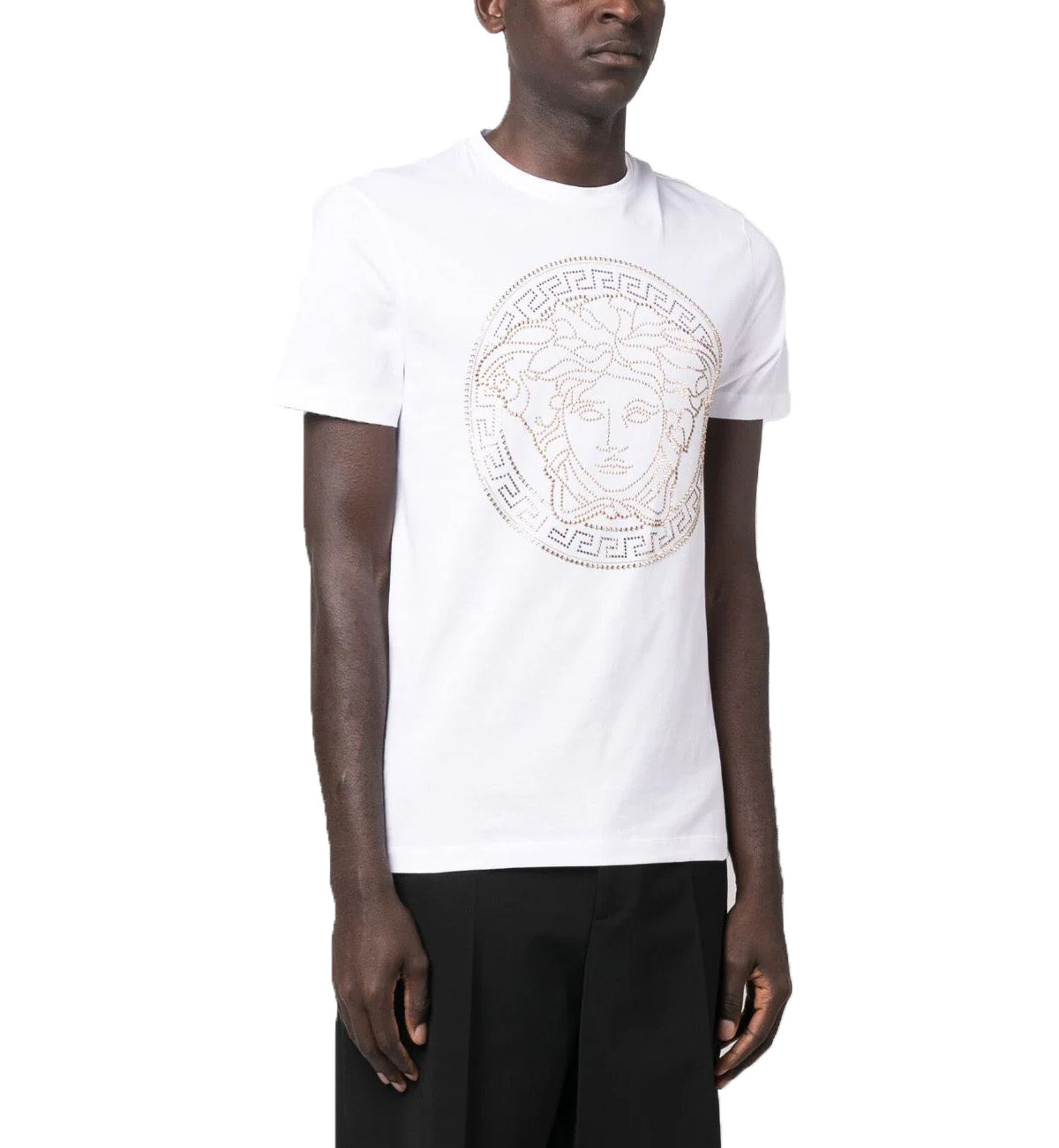 Versace Printed Medusa Head Logo Tee (White)