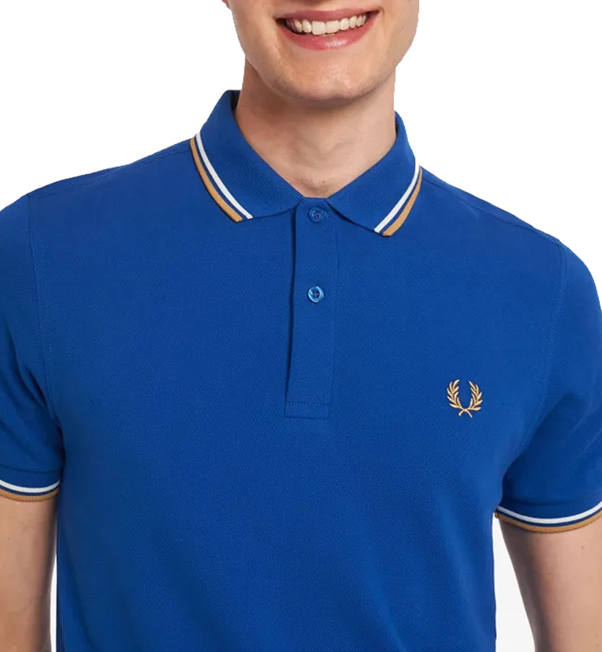Fred Perry Yellow White Stripe Blue Polo Shirt