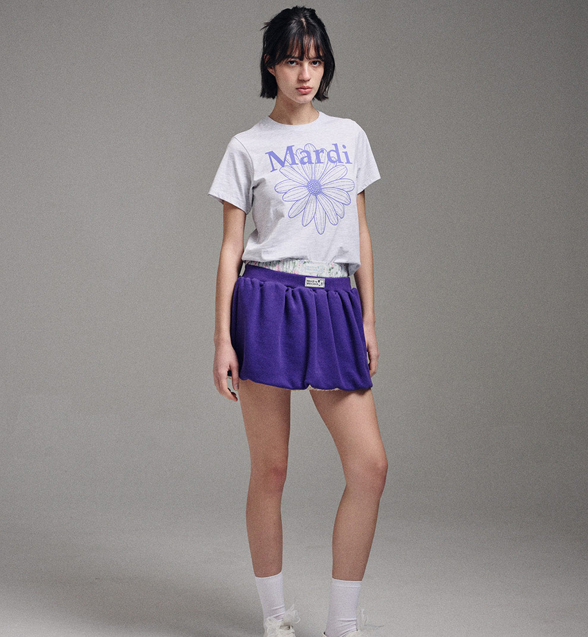 Mardi Mercredi Flower Mardi T-Shirt (Heather Purple)
