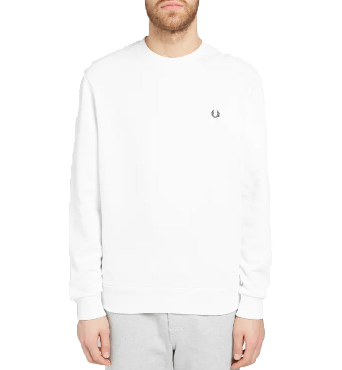 Fred Perry Small Logo Sweatshirt (White)