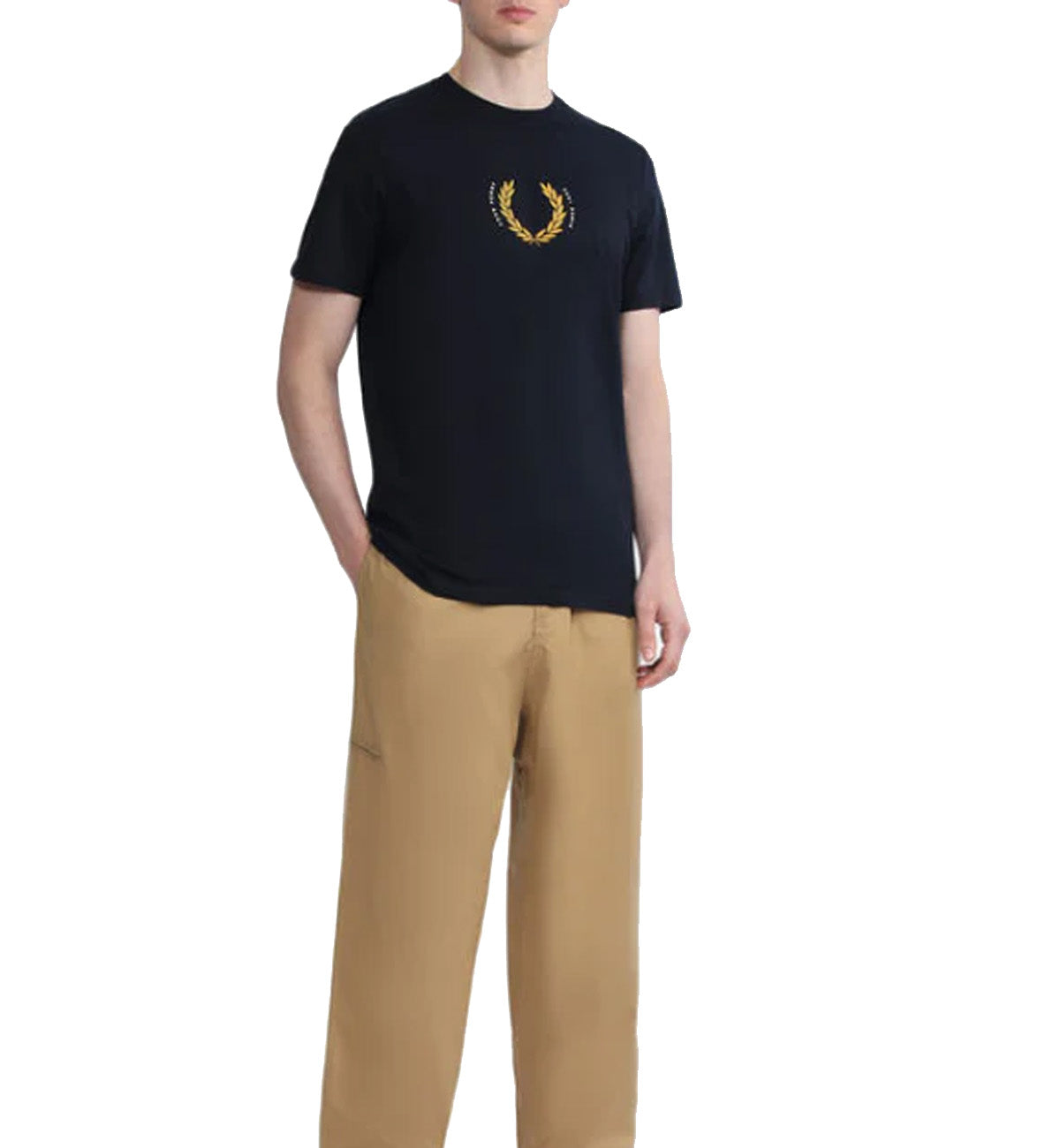 Fred Perry Laurel Orange Wreath T-Shirt (Black)