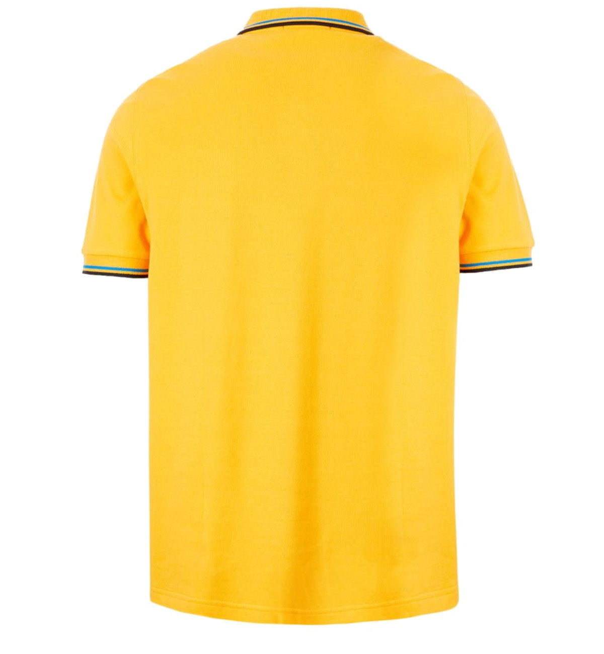 Fred Perry Black Sky Blue Stripe Modern Yellow Polo Shirt