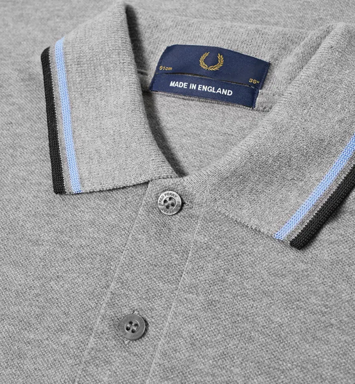Fred Perry Black Cyan Stripe Grey Polo Shirt