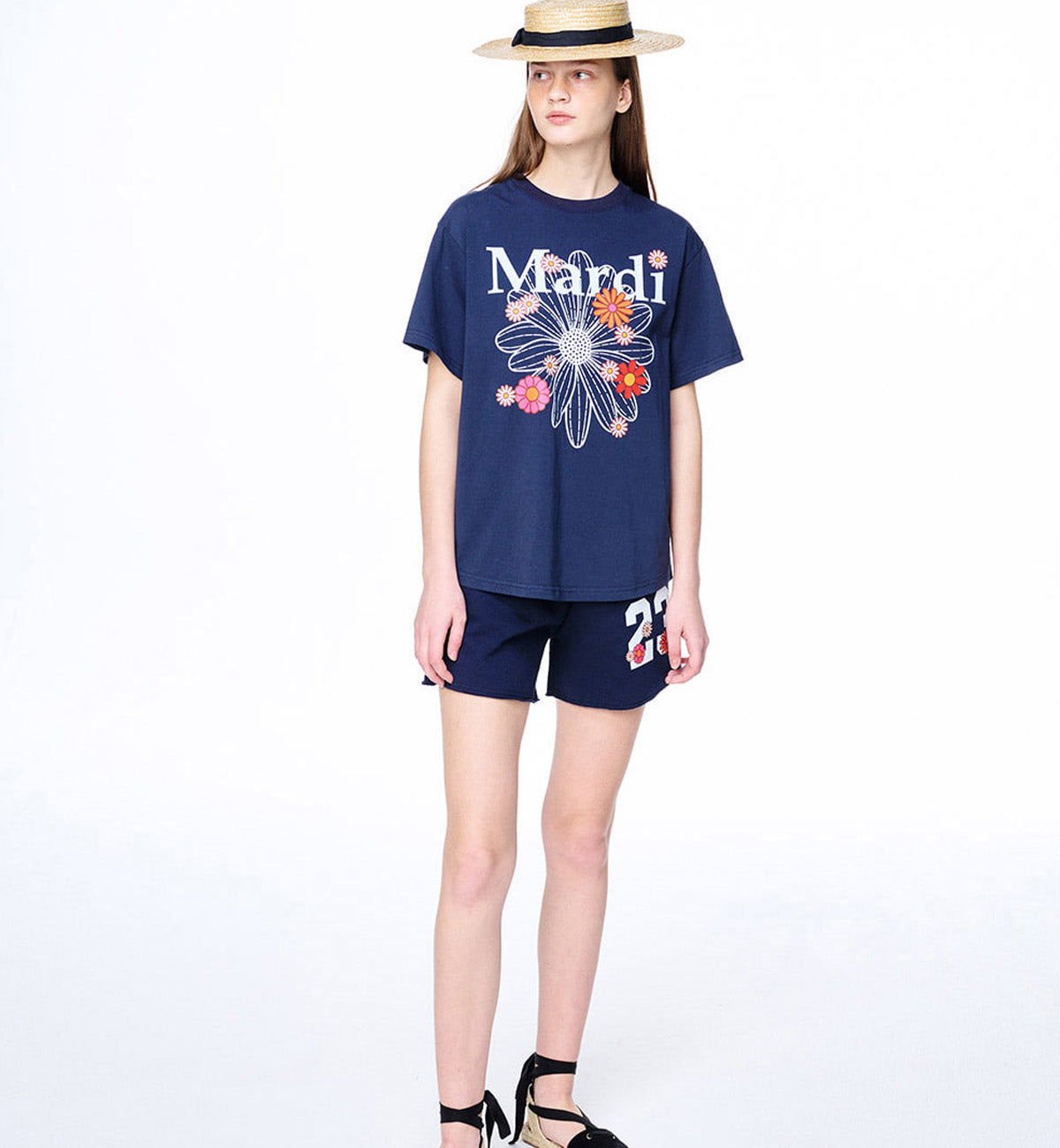 Mardi Mercredi Blossom Mardi T-Shirt (Navy White)