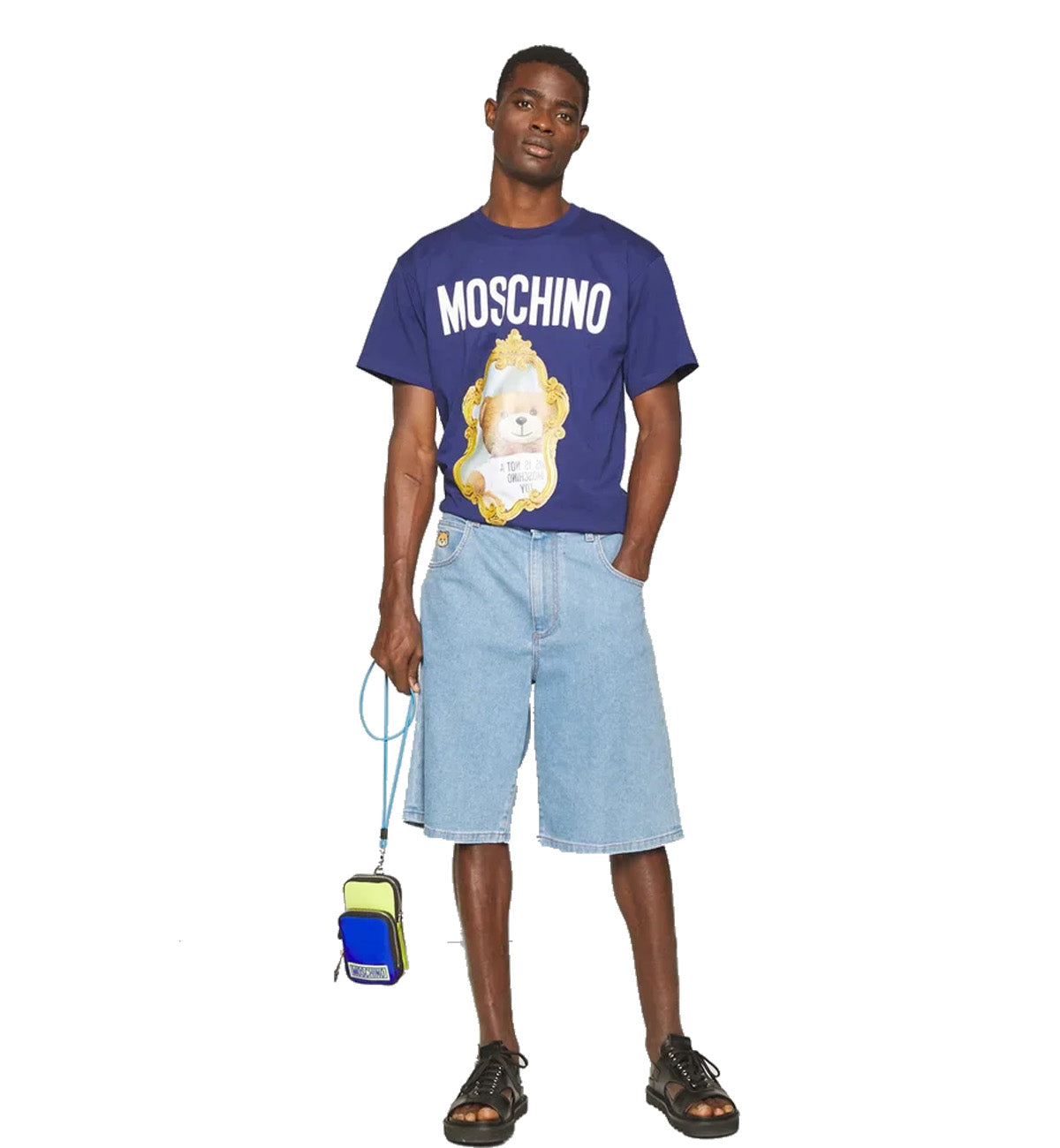 Moschino Mirror Teddy Bear T-shirt (Blue)