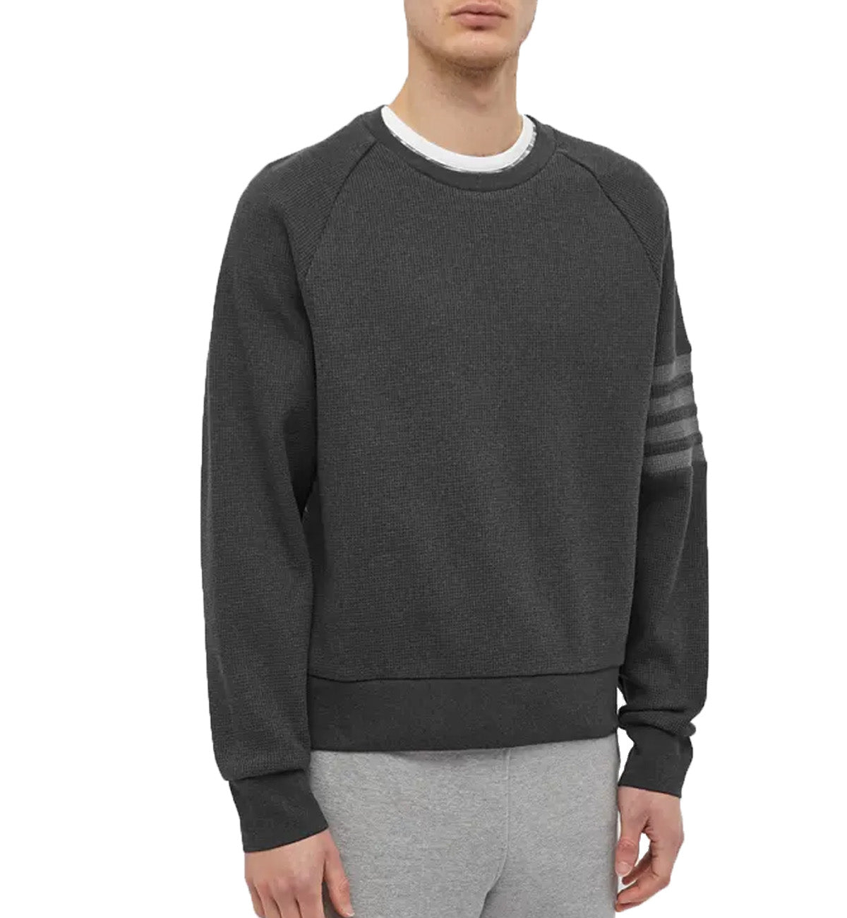 Thom Browne 4 Bar Raglan Crew Sweatshirt (Grey)
