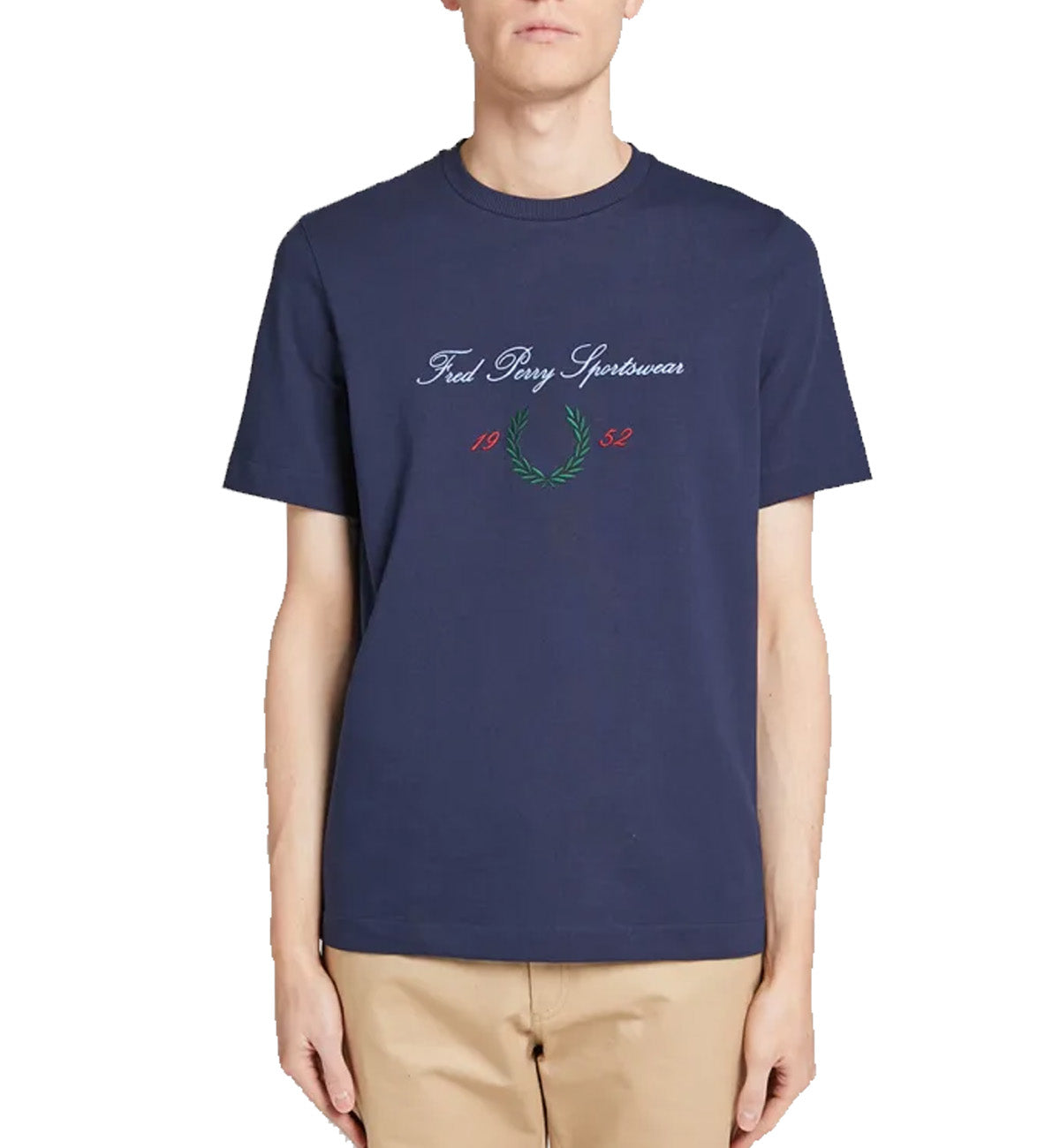 Fred Perry Archive Branded T-Shirt (Carbon Blue)