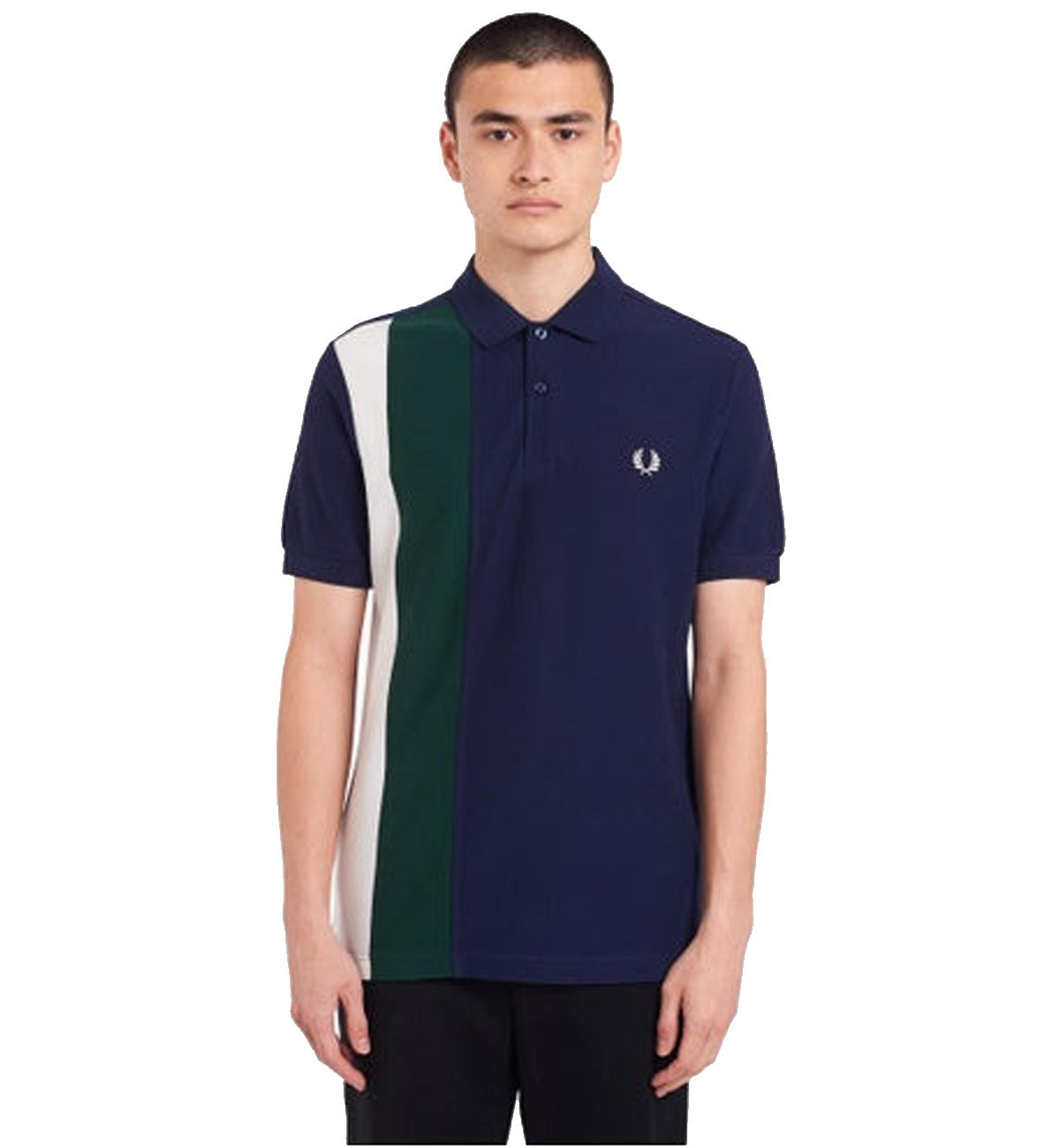 Fred Perry Side Panel Stripe Polo Shirt (Carbon Blue)