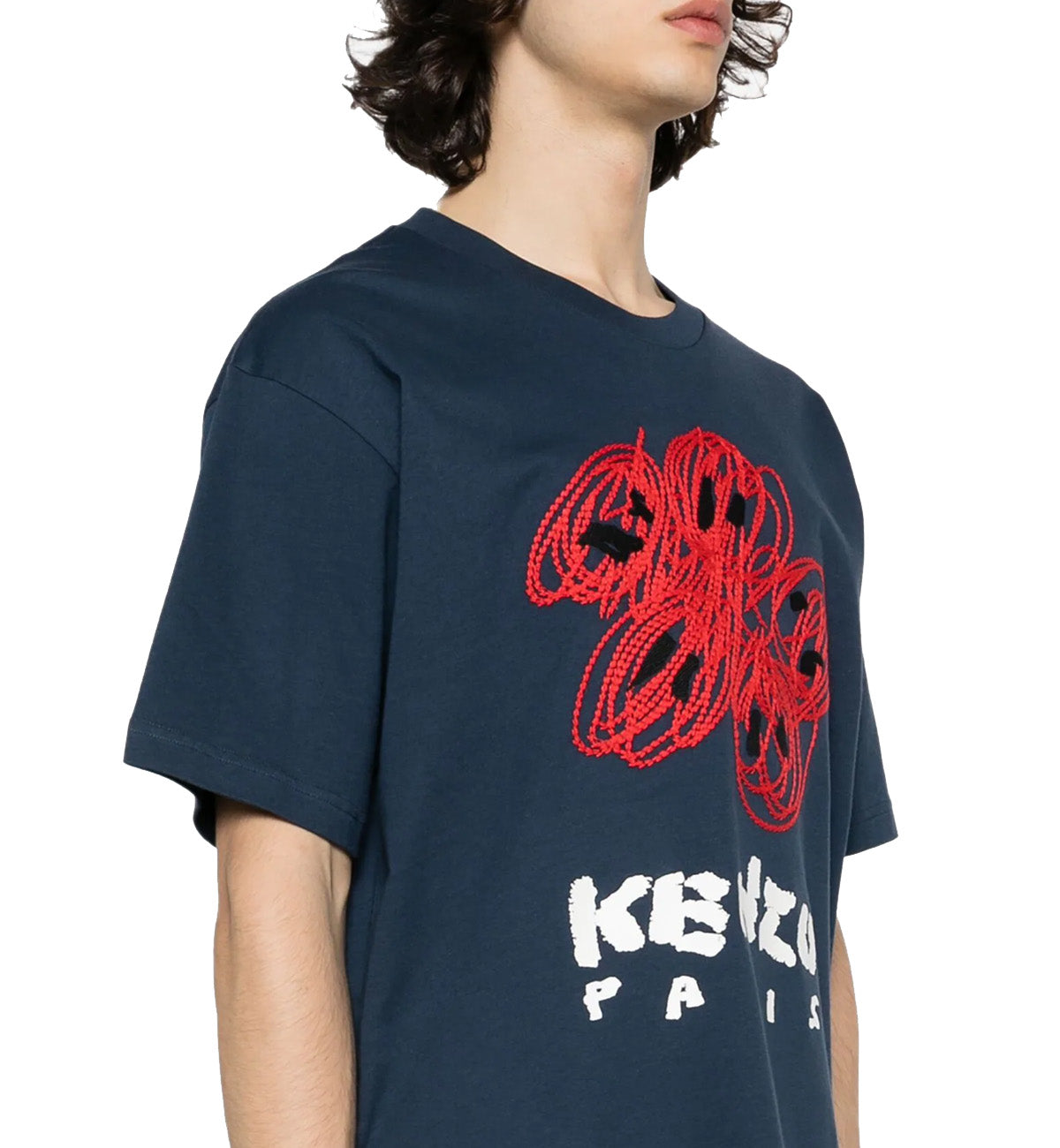 Kenzo Drawn Boke Flower T-Shirt (Navy)