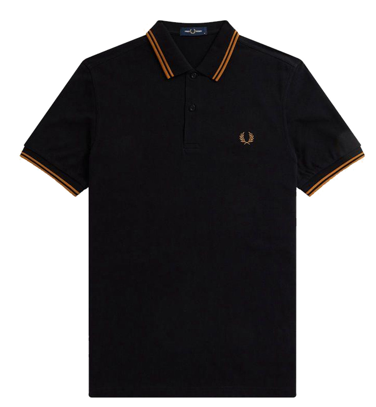 Fred Perry Bronze Double Stripe Black Polo Shirt