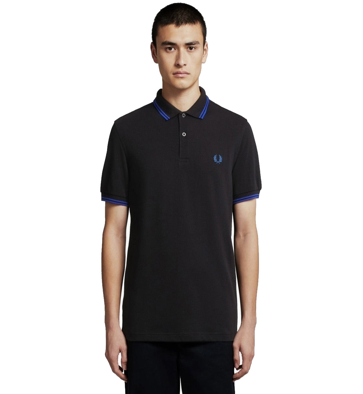 Fred Perry Blue Double Stripe Black Polo Shirt