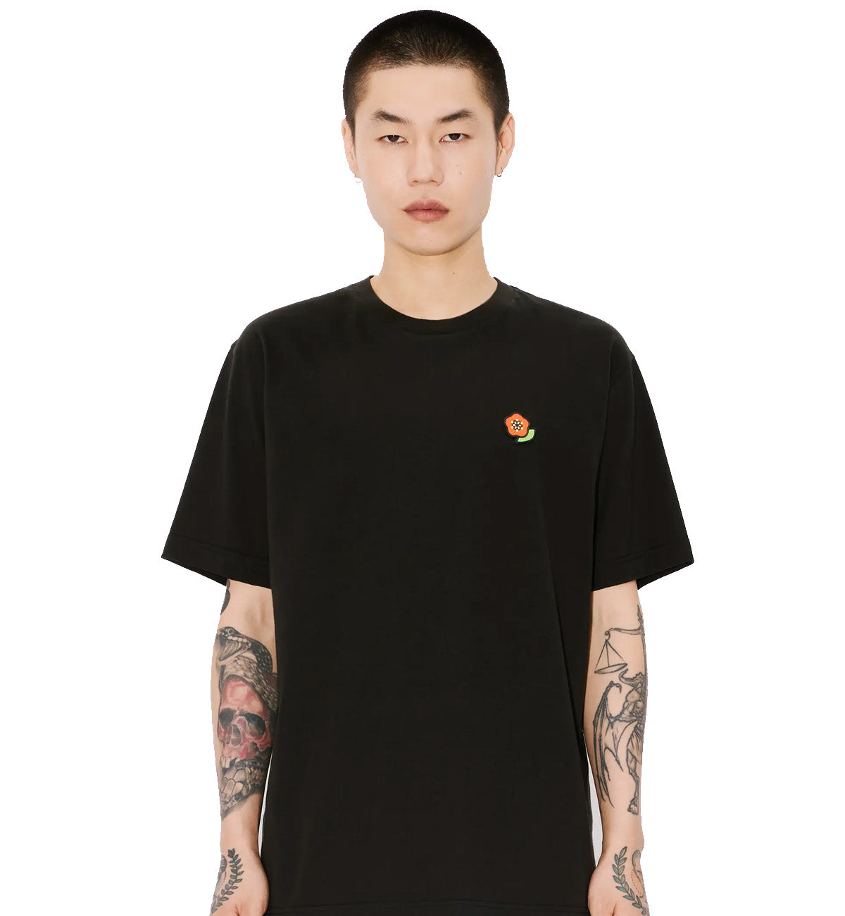 Kenzo Mini Pop Embroidered Boke Flower T-Shirt (Black)
