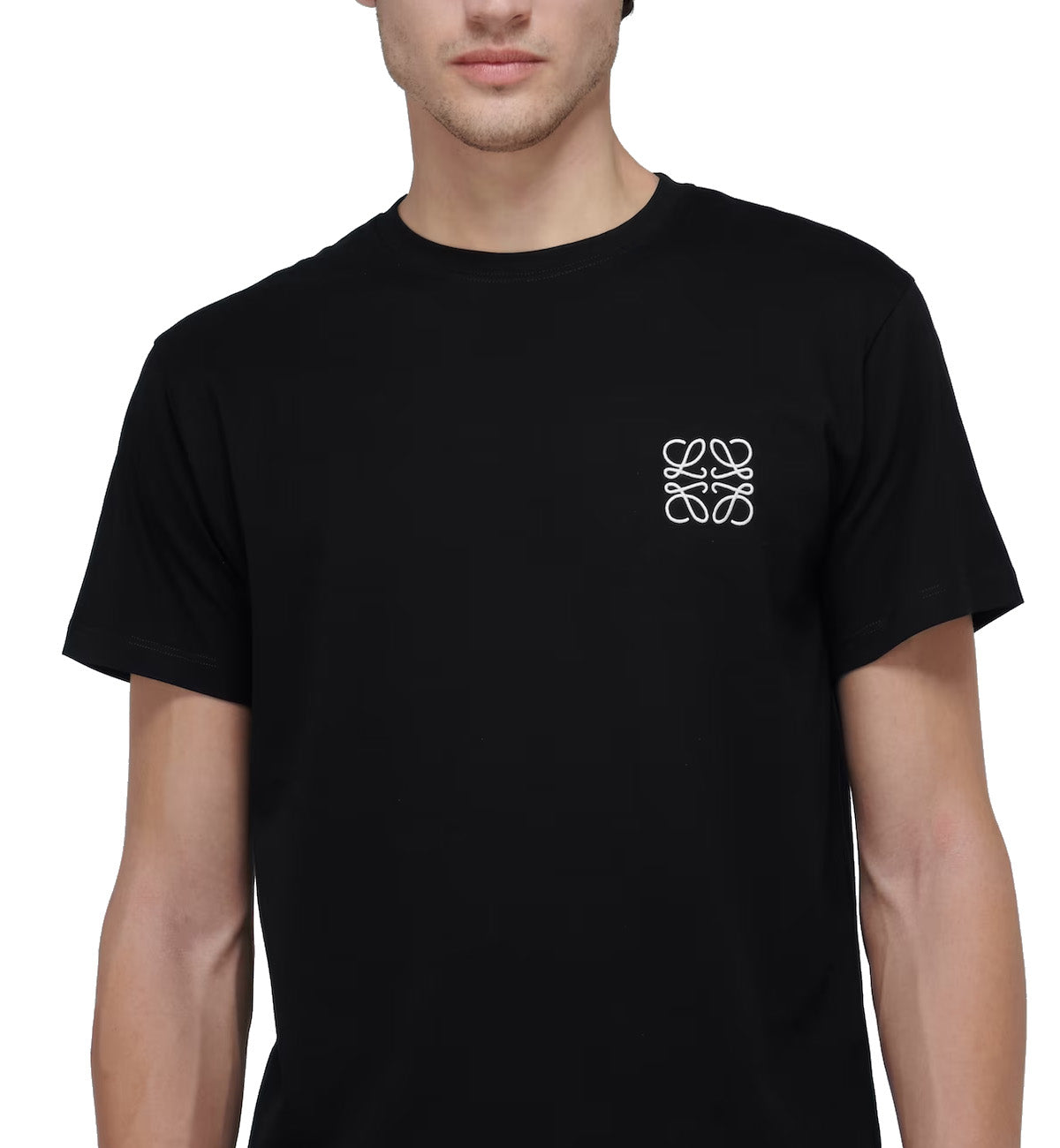 Loewe Anagram Embroidered T-Shirt (Black)