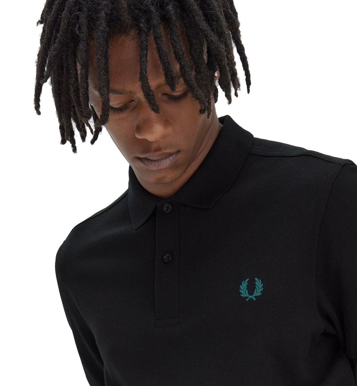 Fred Perry Tennis Polo Shirt - Black (Green Laurel)