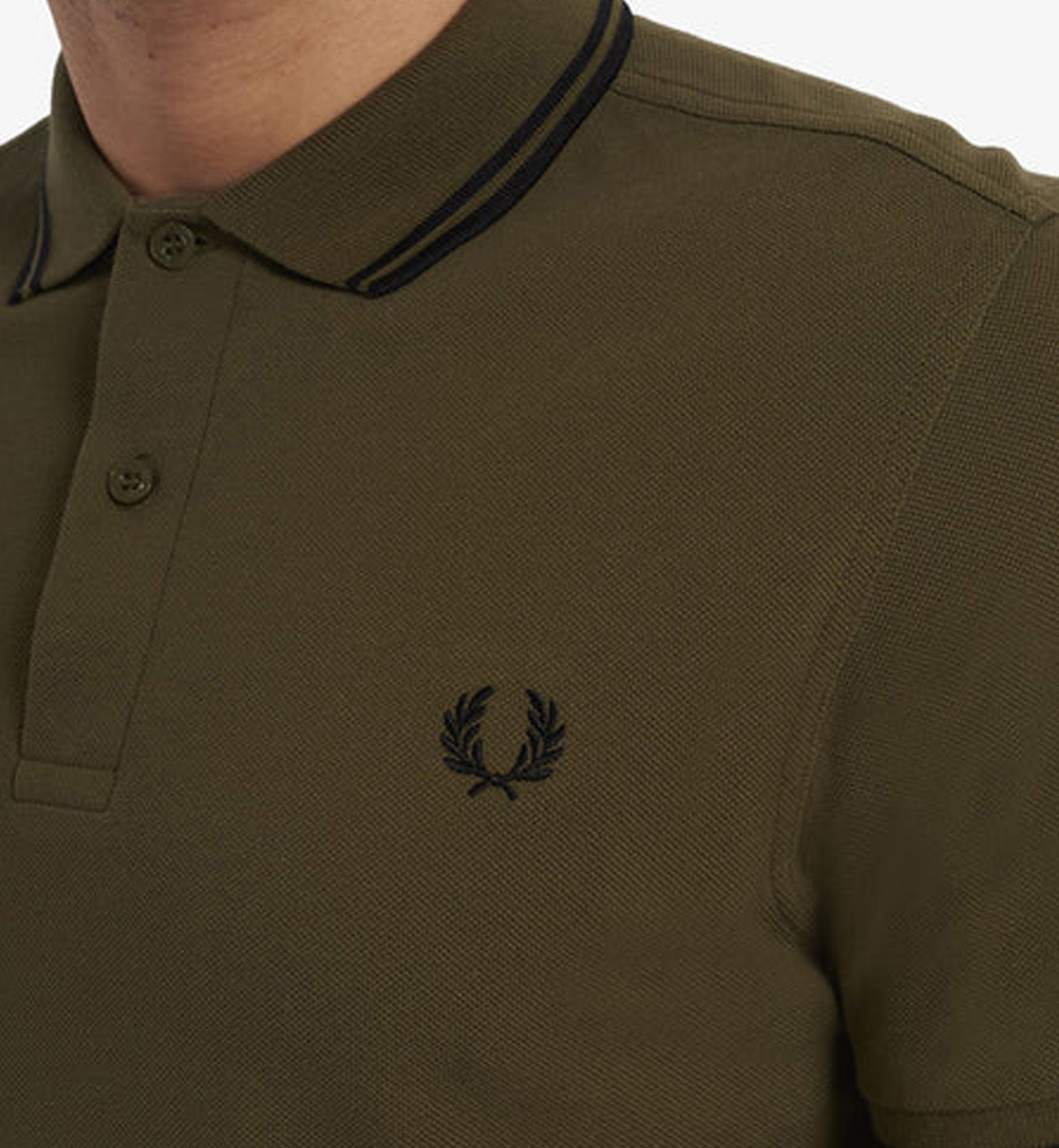 Fred Perry Black Twin Tipped Dark Green Polo Shirt