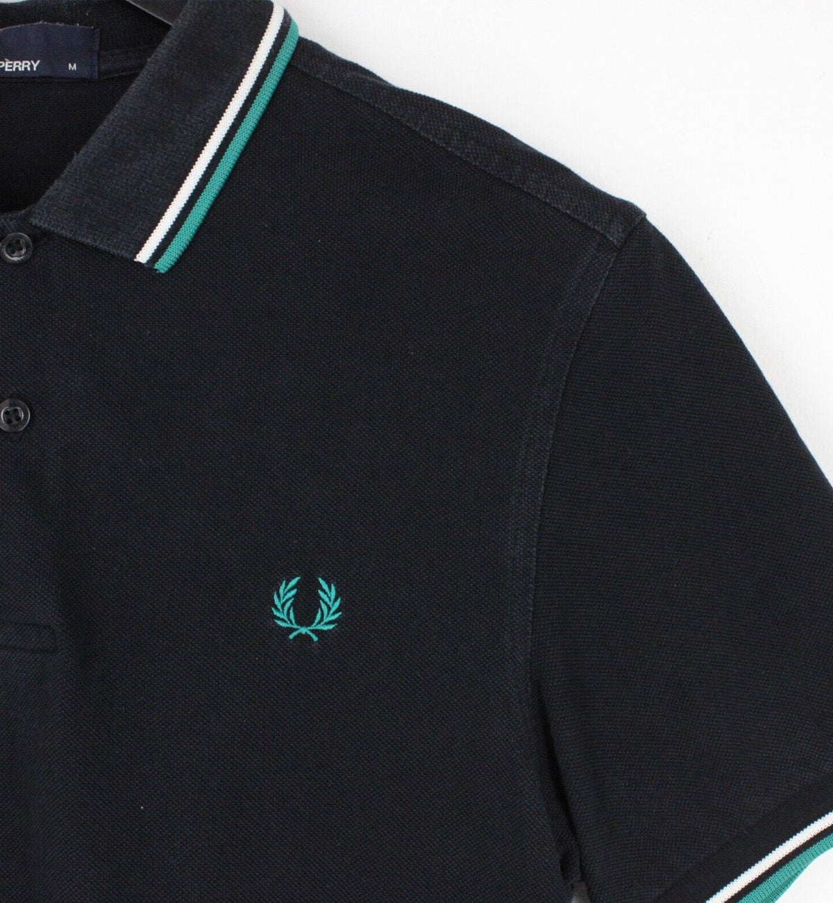 Fred Perry Keppel White Stripe Black Polo Shirt