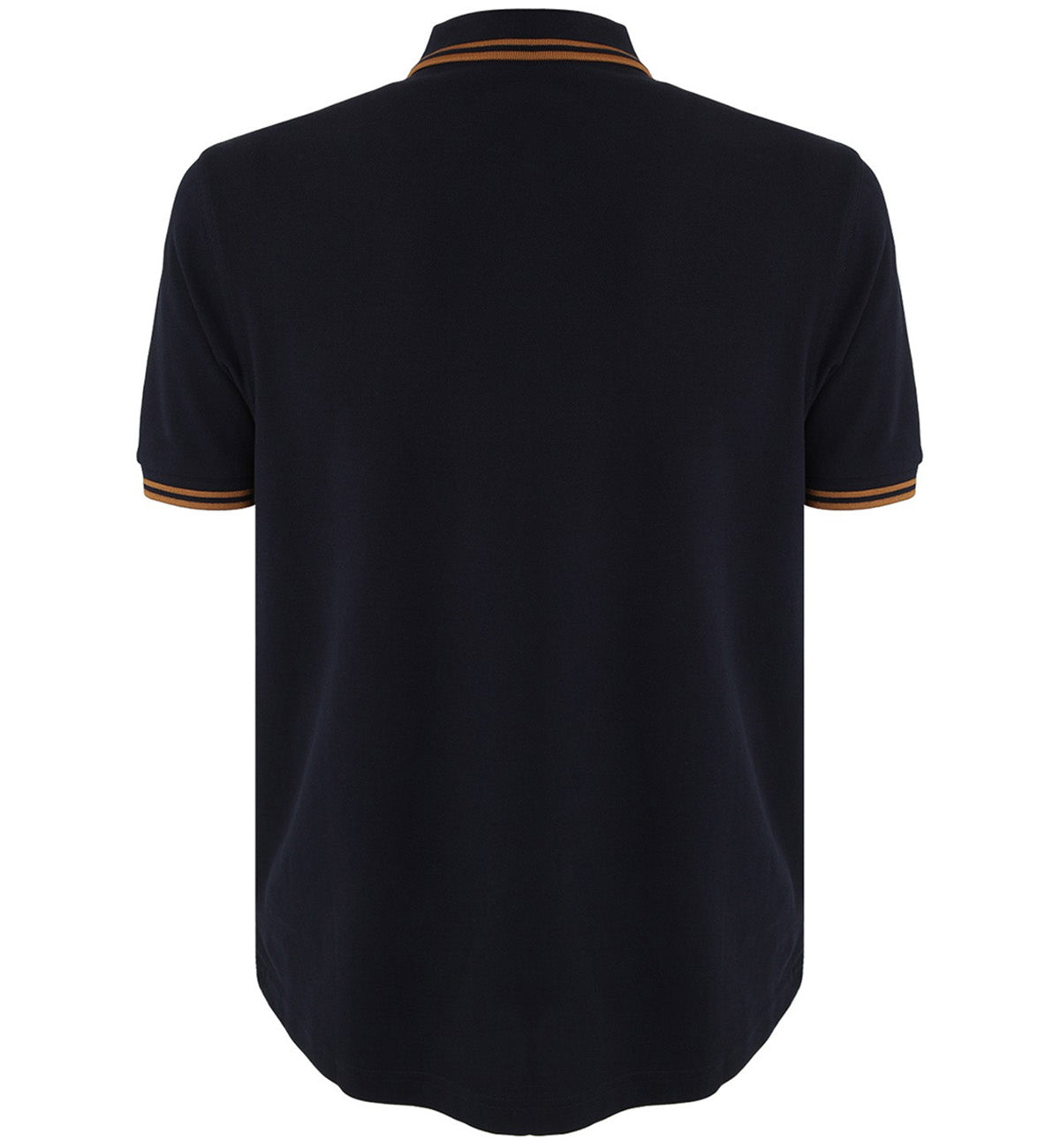 Fred Perry Orange Double Stripe Navy Polo Shirt