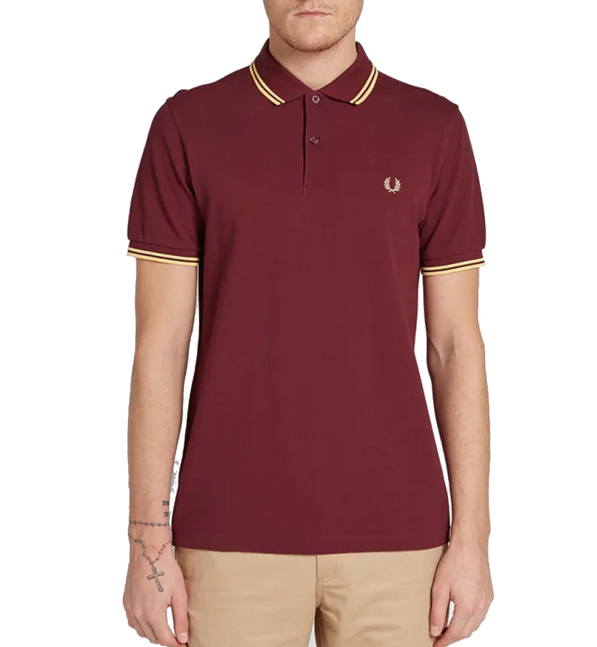 Fred Perry Yellow Double Plum Polo Shirt