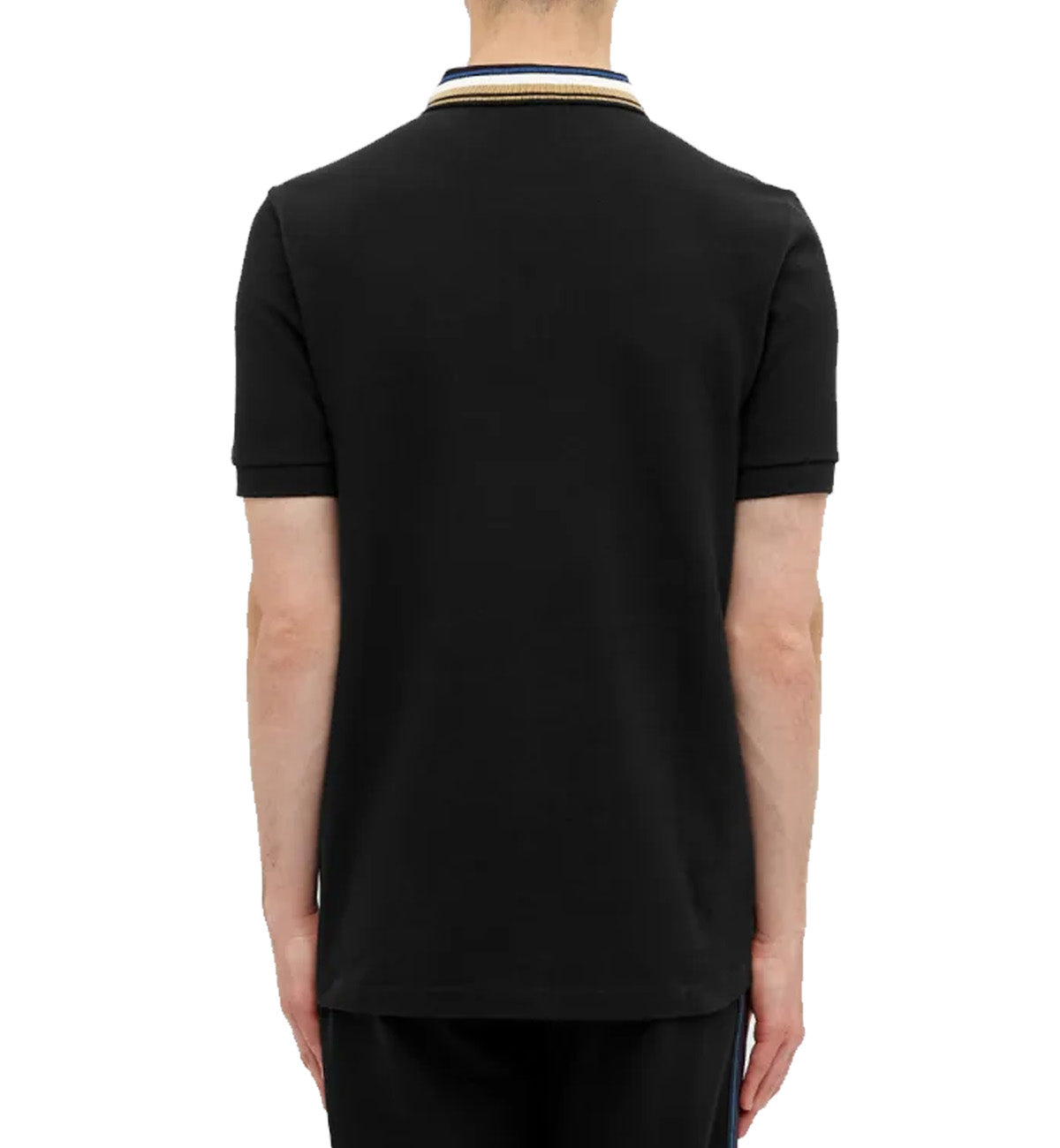Fred Perry White Blue Brown Striper Black Polo