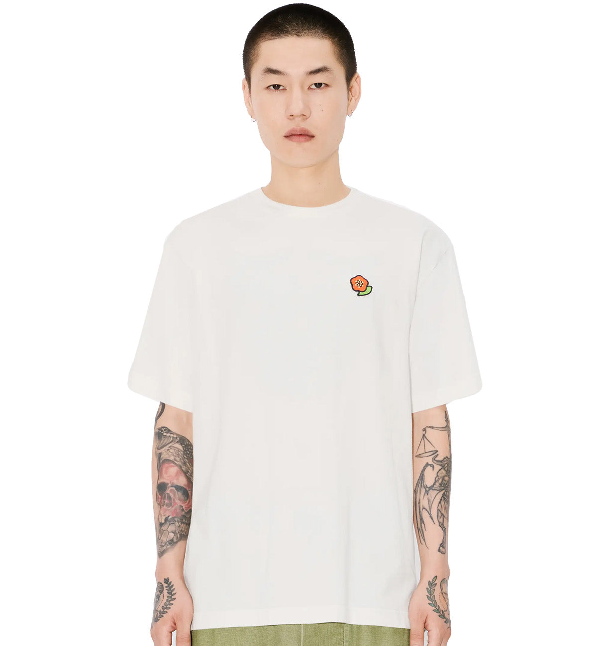 Kenzo Mini Pop Embroidered Boke Flower T-Shirt (White)