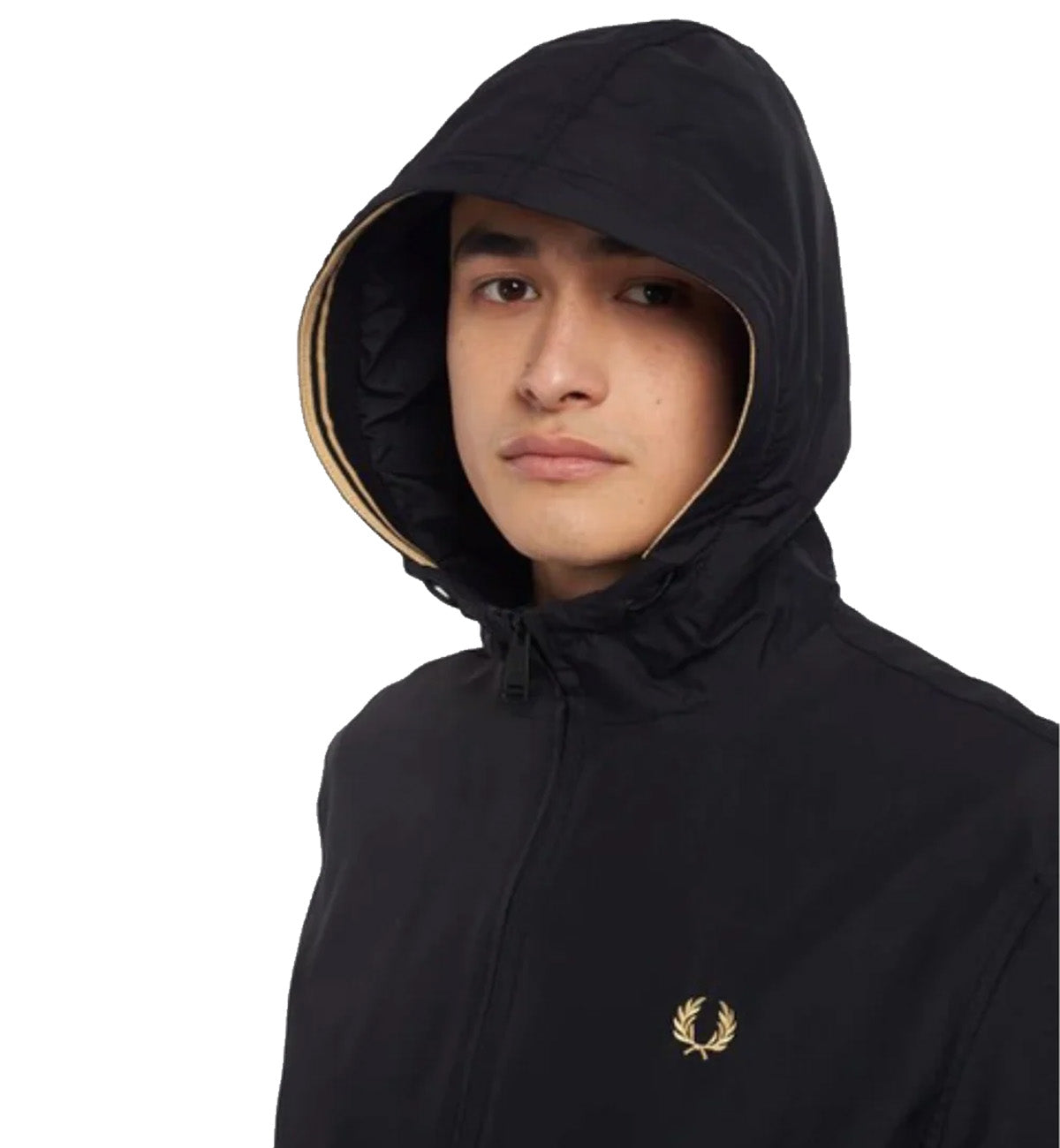 Fred Perry Padded Hooded Sports Black Jacket