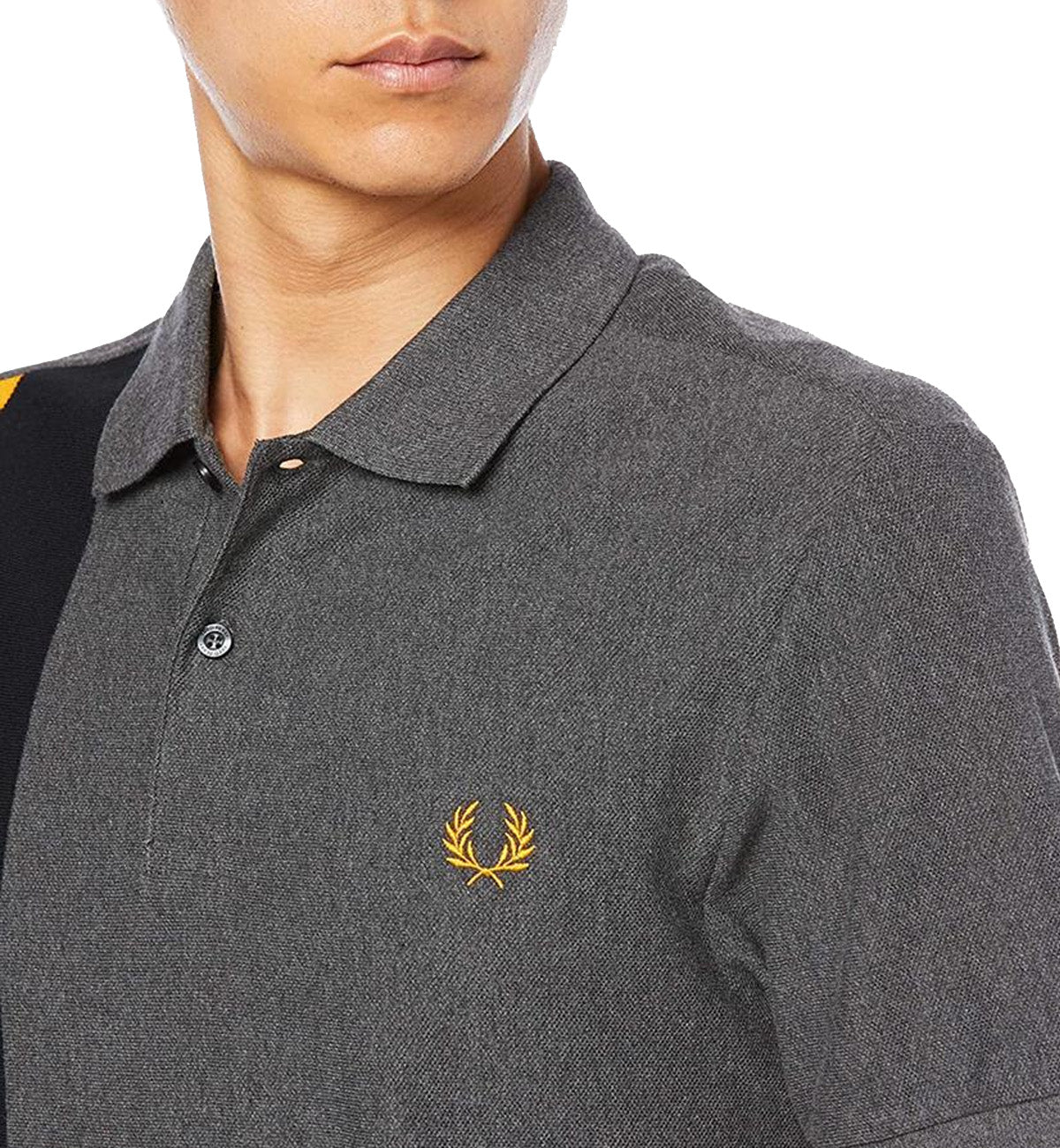 Fred Perry Side Panel Stripe Polo Shirt (Gold)