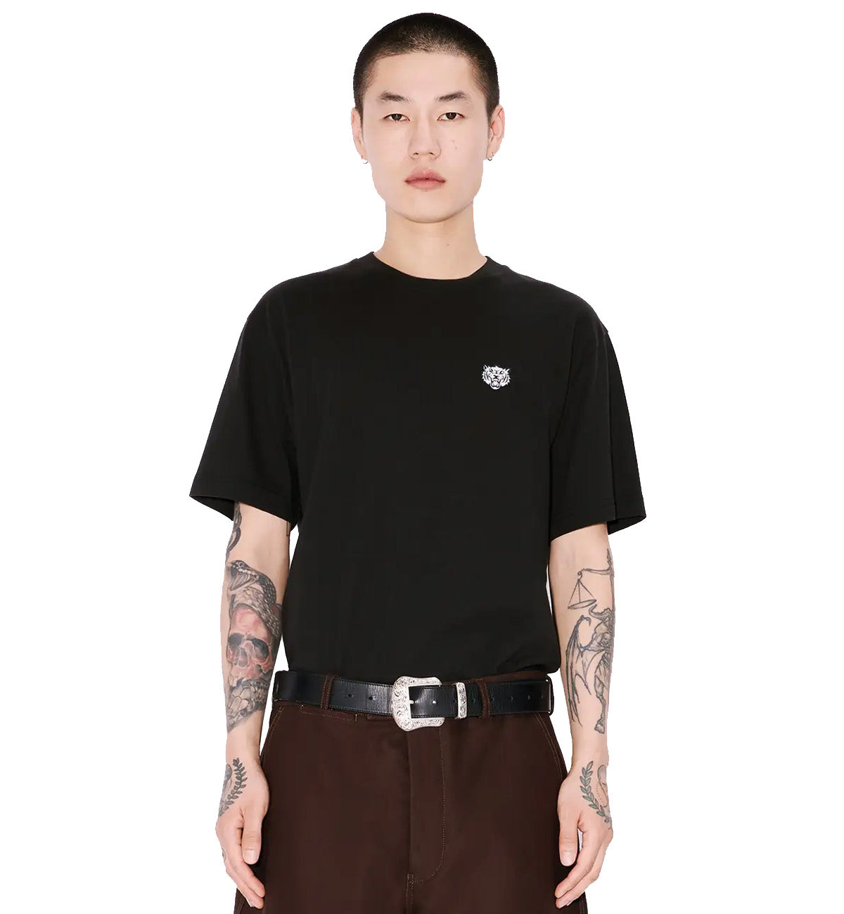 Kenzo Embroidered Little Happy Tiger T-Shirt (Black)