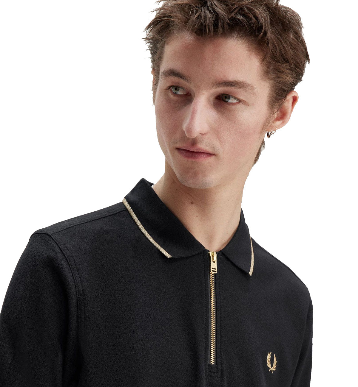 Fred Perry Neck Zip Crepe Piqué Polo Shirt