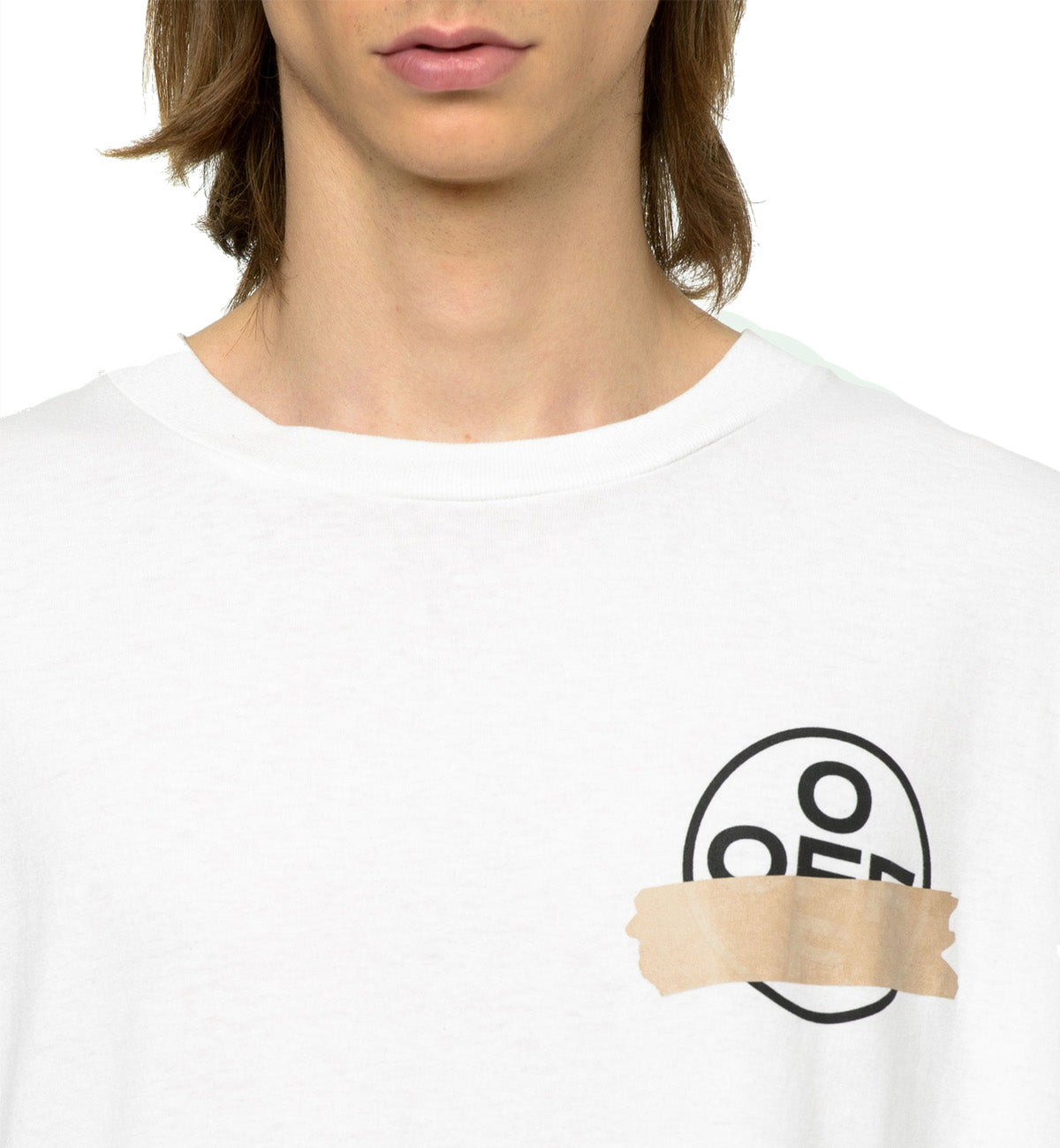 Off-White Beige Tape Arrow Tee (White)