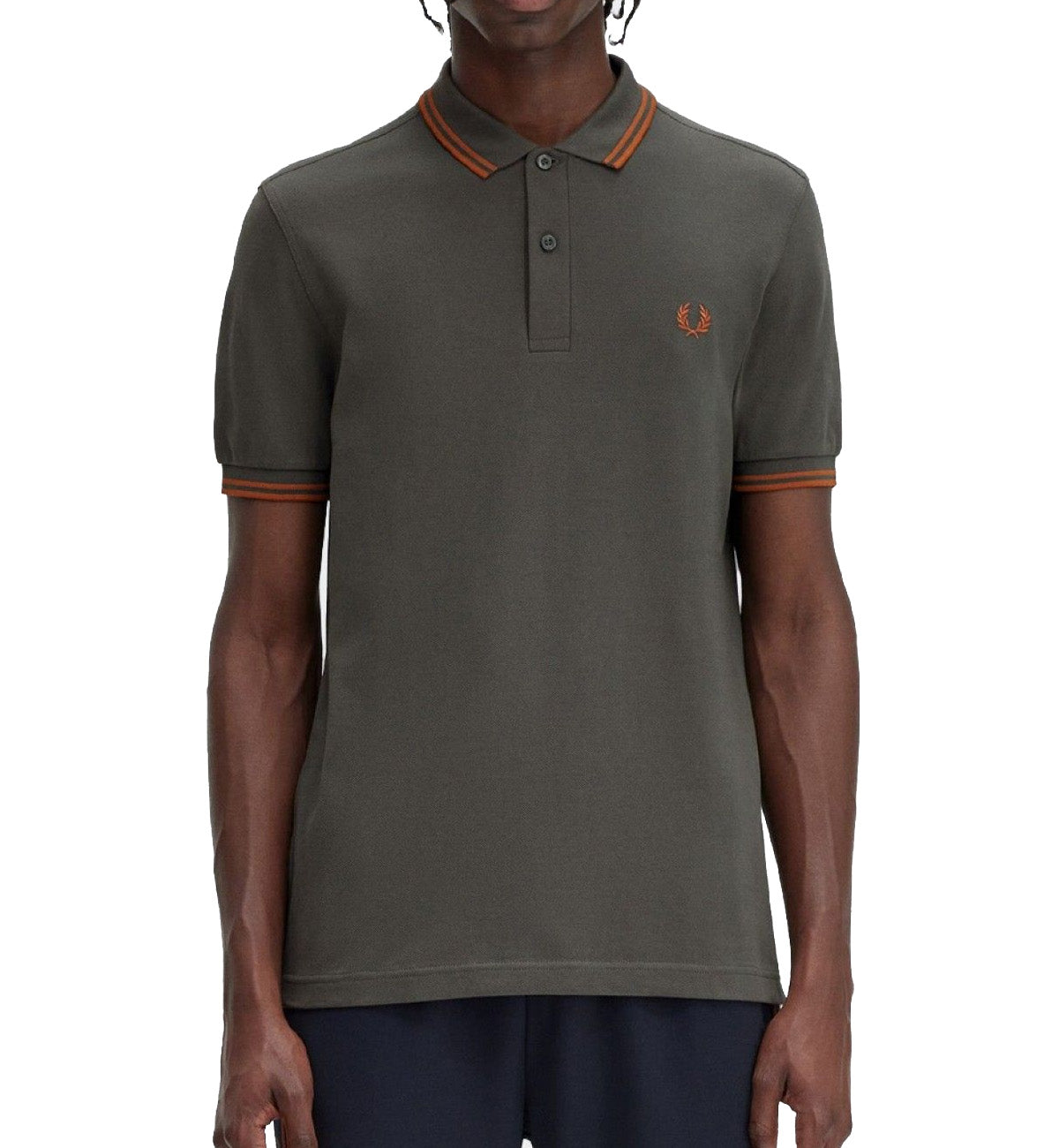 Fred Perry Bronze Double Stripe Polo Grey Shirt