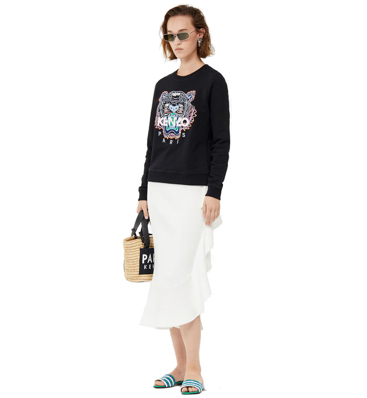 Kenzo Rainbow Embroidered Tiger Logo Sweatshirt