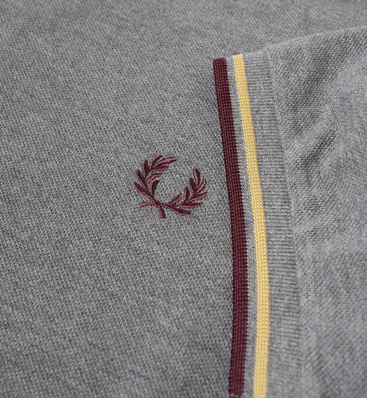 Fred Perry Plum Yellow Stripe Grey Polo Shirt