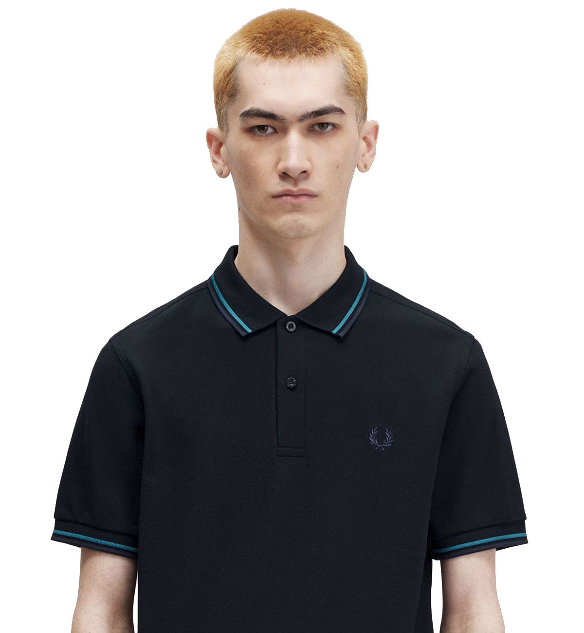 Fred Perry Navy Blue Stripe Polo Navy Shirt