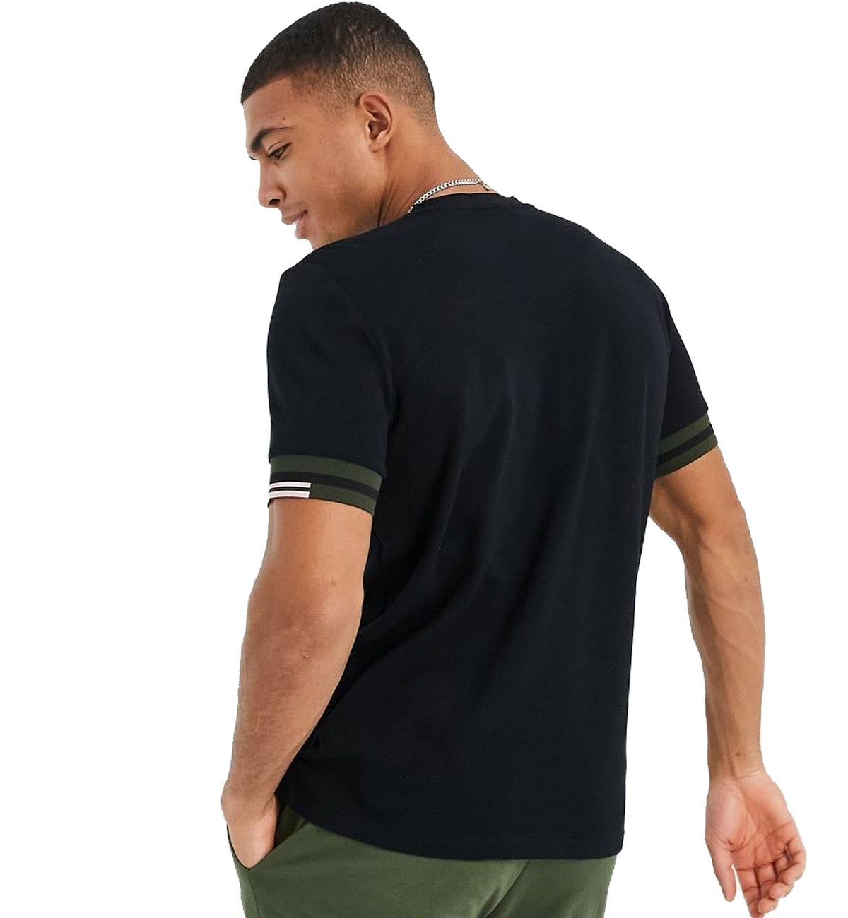 Fred Perry Abstract Cuff Tee (Black)