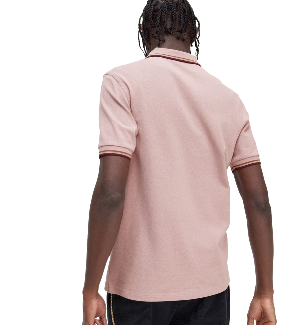 Fred Perry Maroon Beige Stripe Pink Polo Shirt