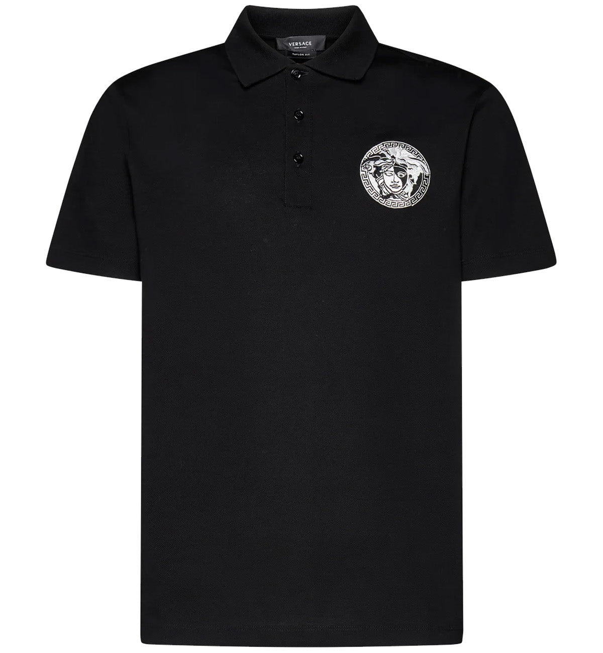 Versace Medusa Embroidered Polo Shirt (Black)