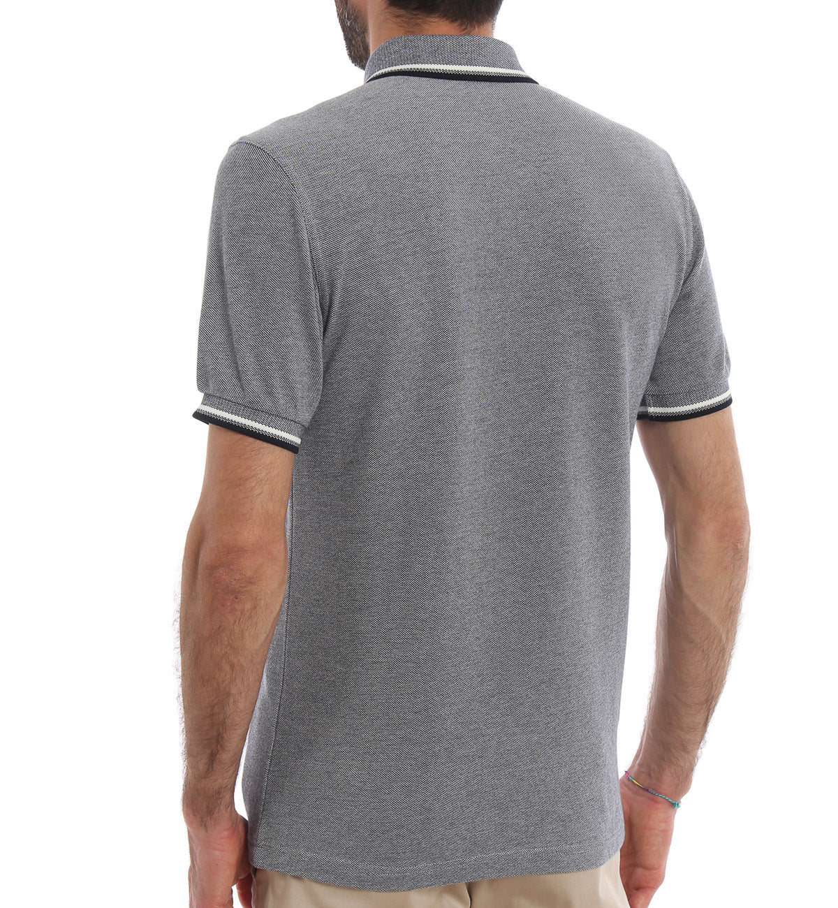Fred Perry Black White Stripe Grey Polo Shirt
