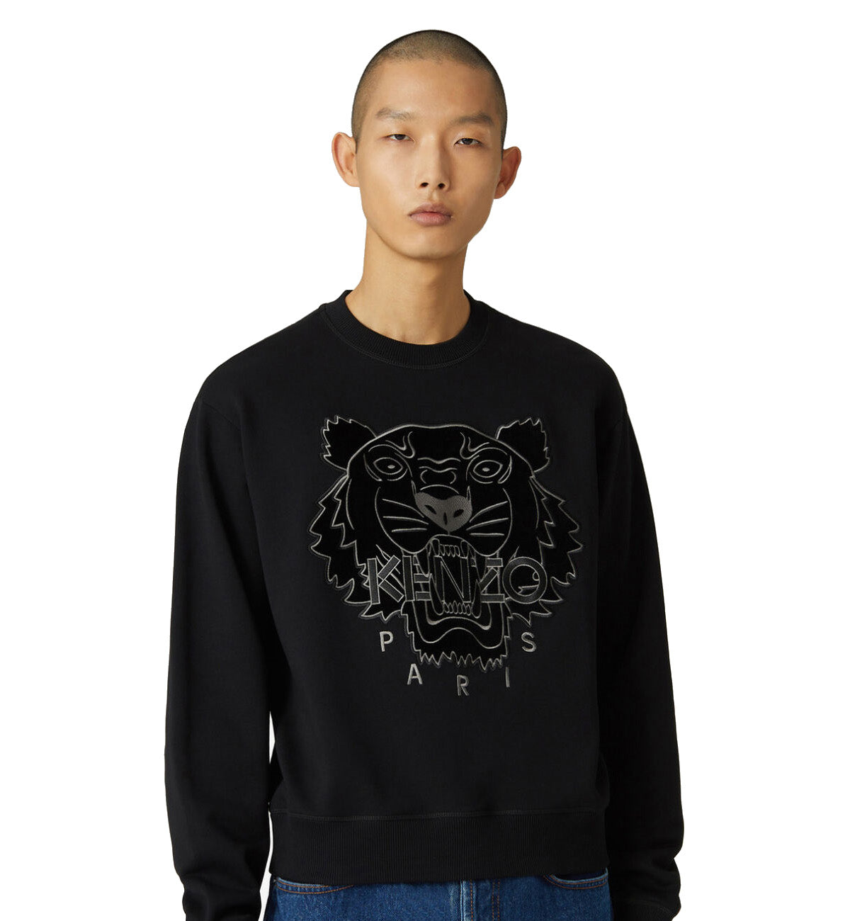 Kenzo Black Tiger Embroidered Logo Sweatshirt