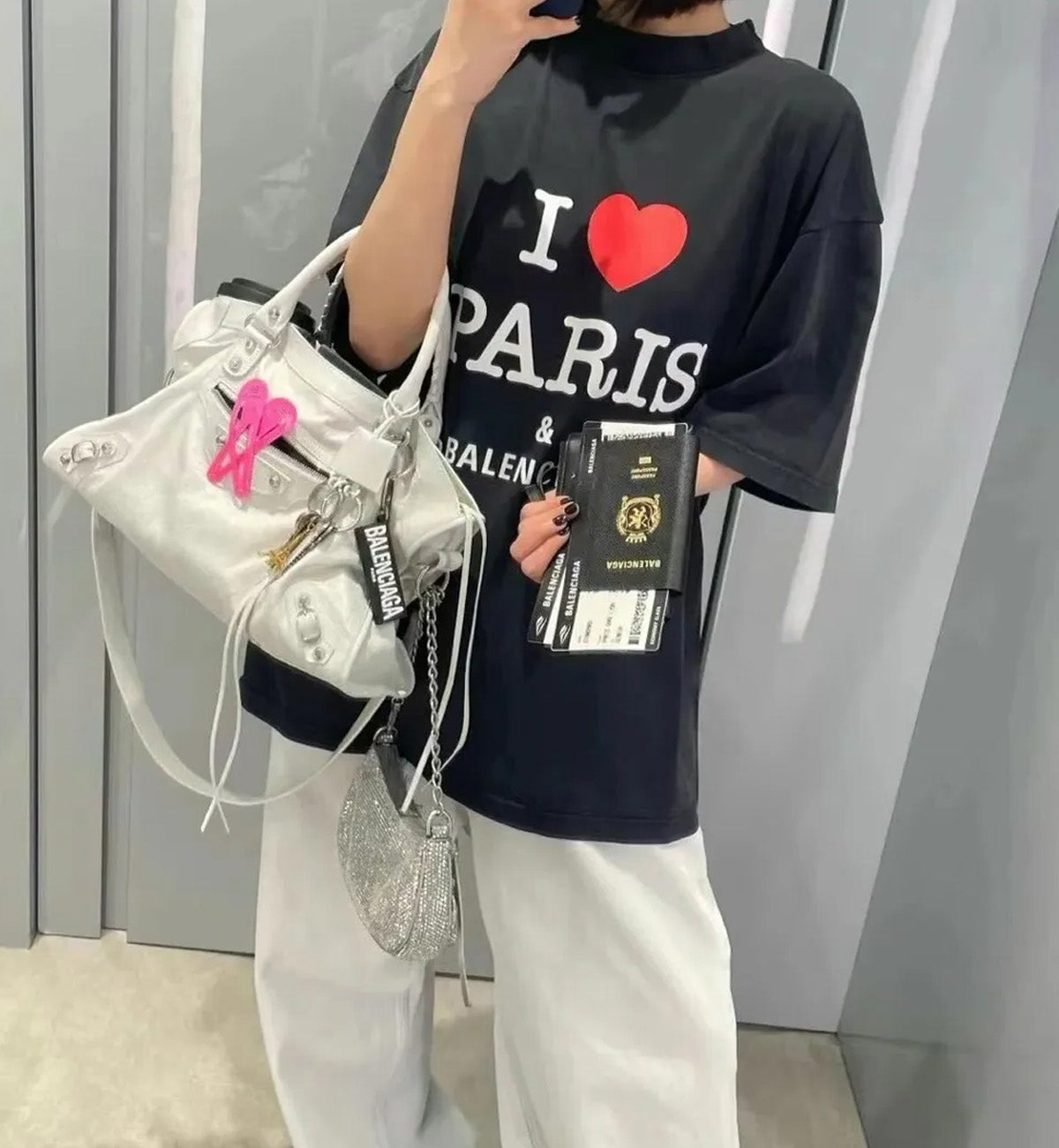 Balenciaga I Love Paris T-Shirt (Black)