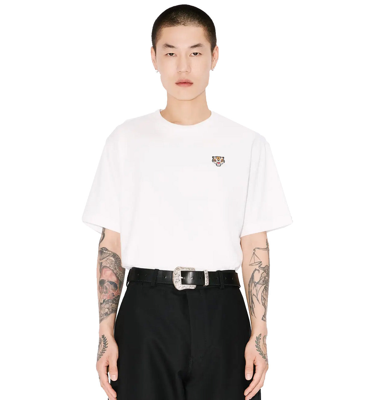 Kenzo Embroidered Little Happy Tiger T-Shirt (White)