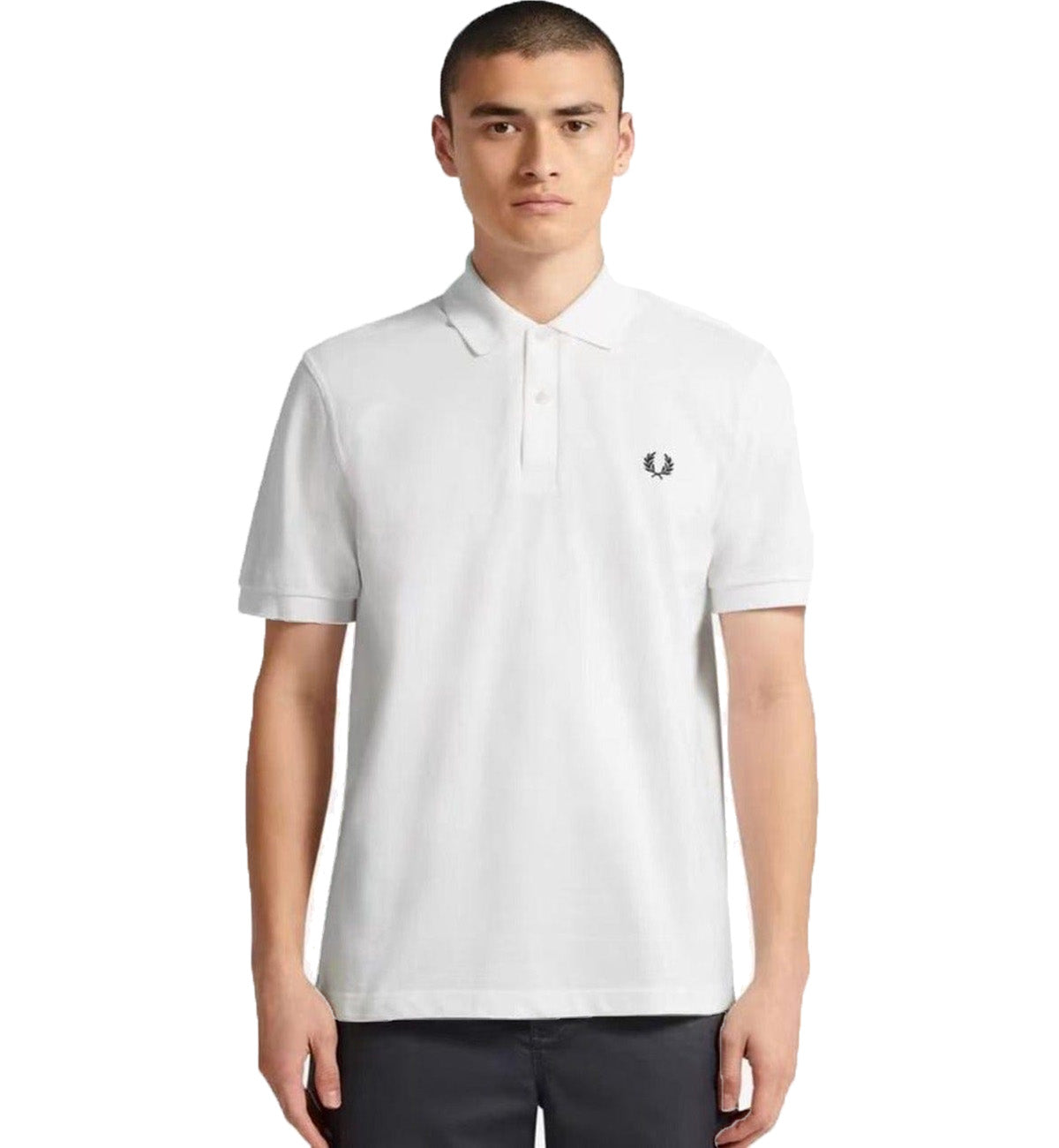 Fred Perry Textured Knit Polo T-shirt - White