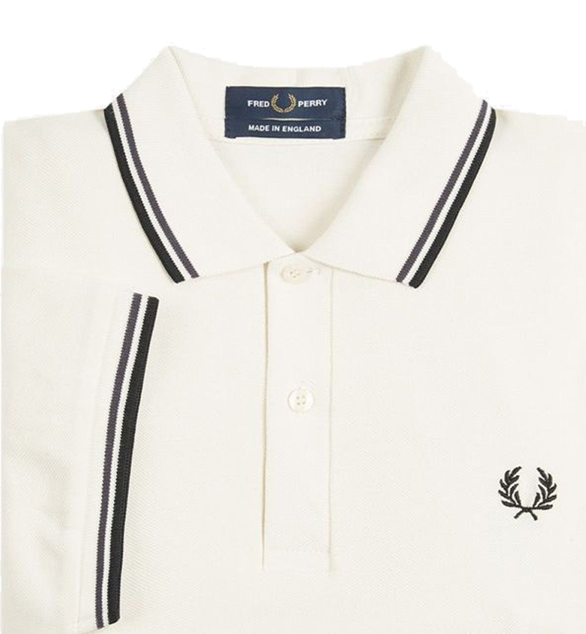 Fred Perry Black Grey Stripe White Polo Shirt