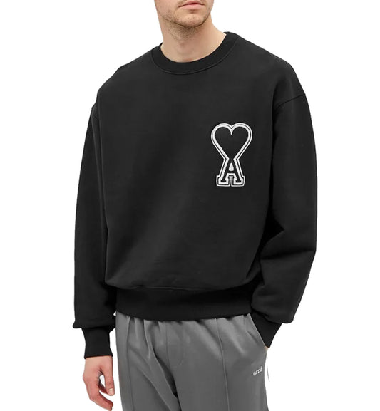 Ami Sweatshirt Outline Heart (Black)