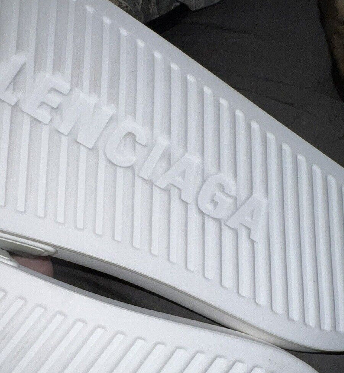 Balenciaga Paris Pool Slides (White)