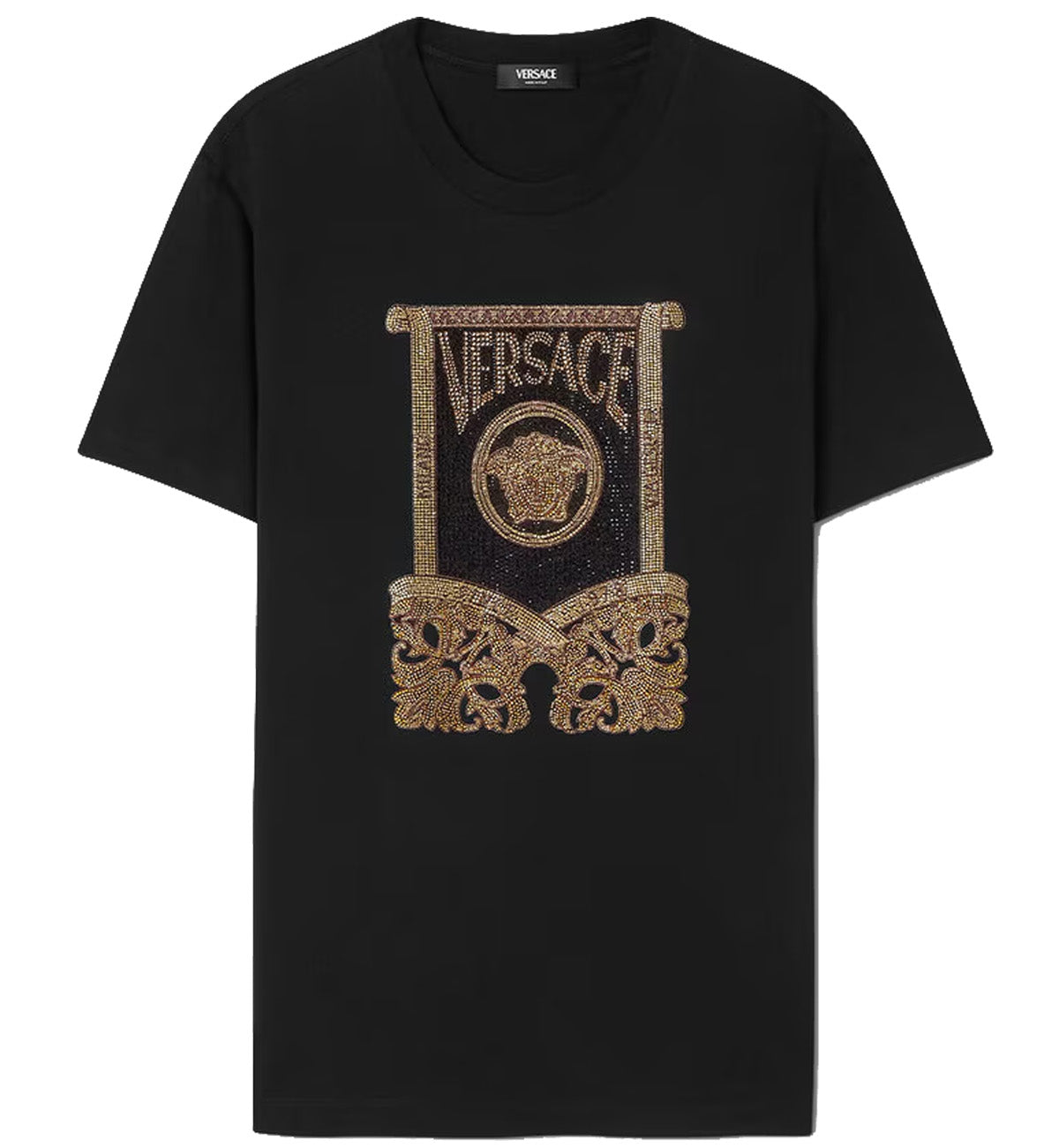 Versace Crystal Architectural Baroque T-Shirt (Black)