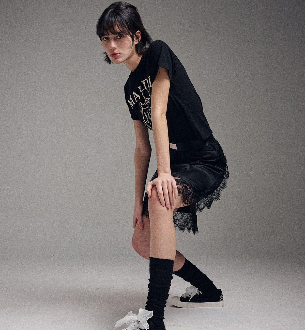Mardi Mercredi Swing The Tail T-Shirt (Black Cream)