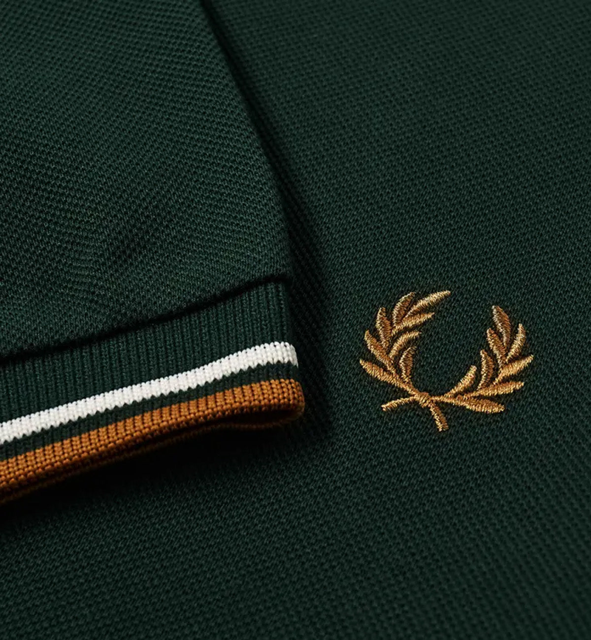 Fred Perry Khaki White Stripe Evergreen Polo Shirt